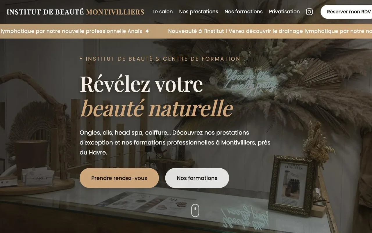 Institut de Beauté : capture 1 du site